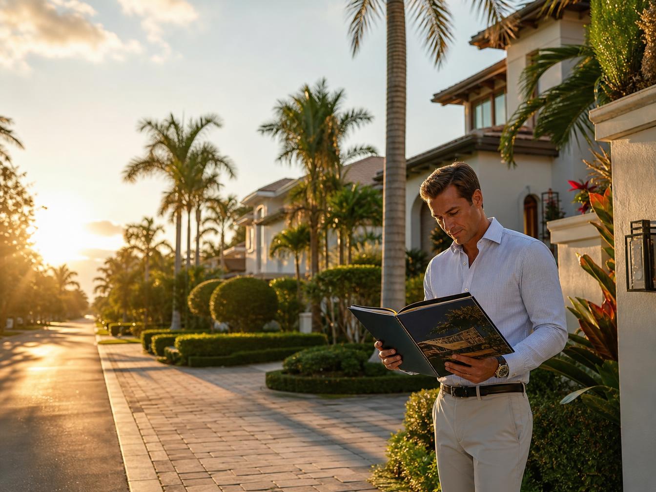 A South Florida residential street served by the Mailbox Monopoly program